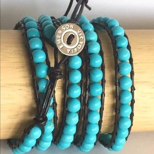 Victoria Emerson torquoise leather Wrap Bracelet💥